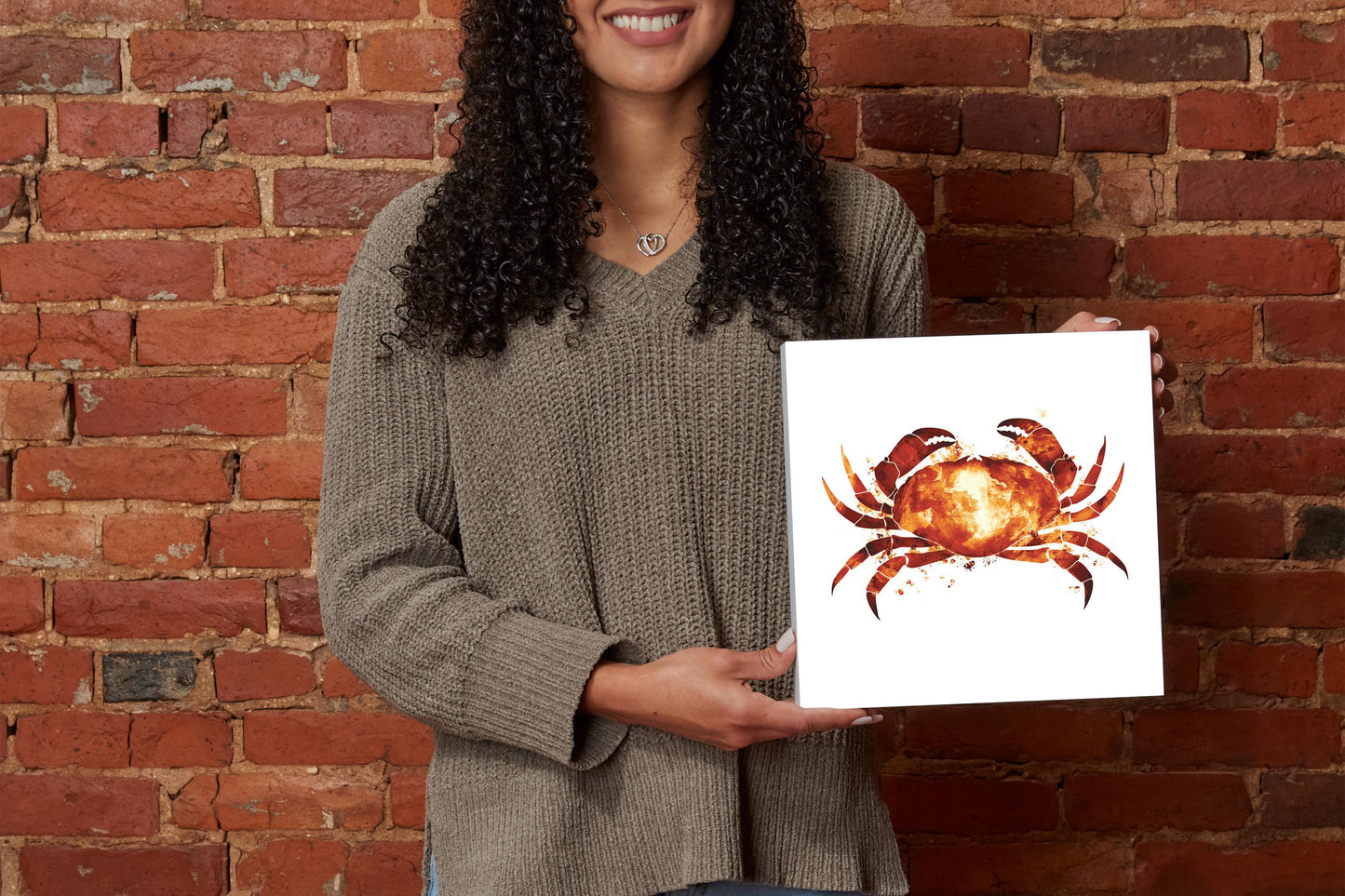 East Coast Water Color Crab | Wood Block | Eaches | Min 2