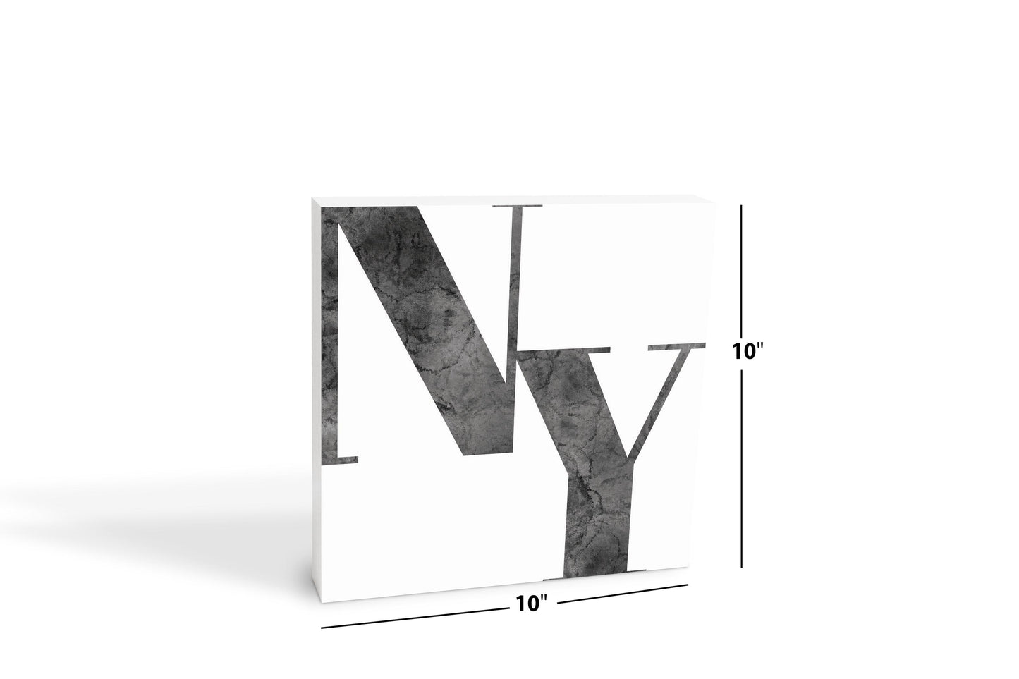 Minimalistic B&W New York White Initials | Wood Block | Eaches | Min 2