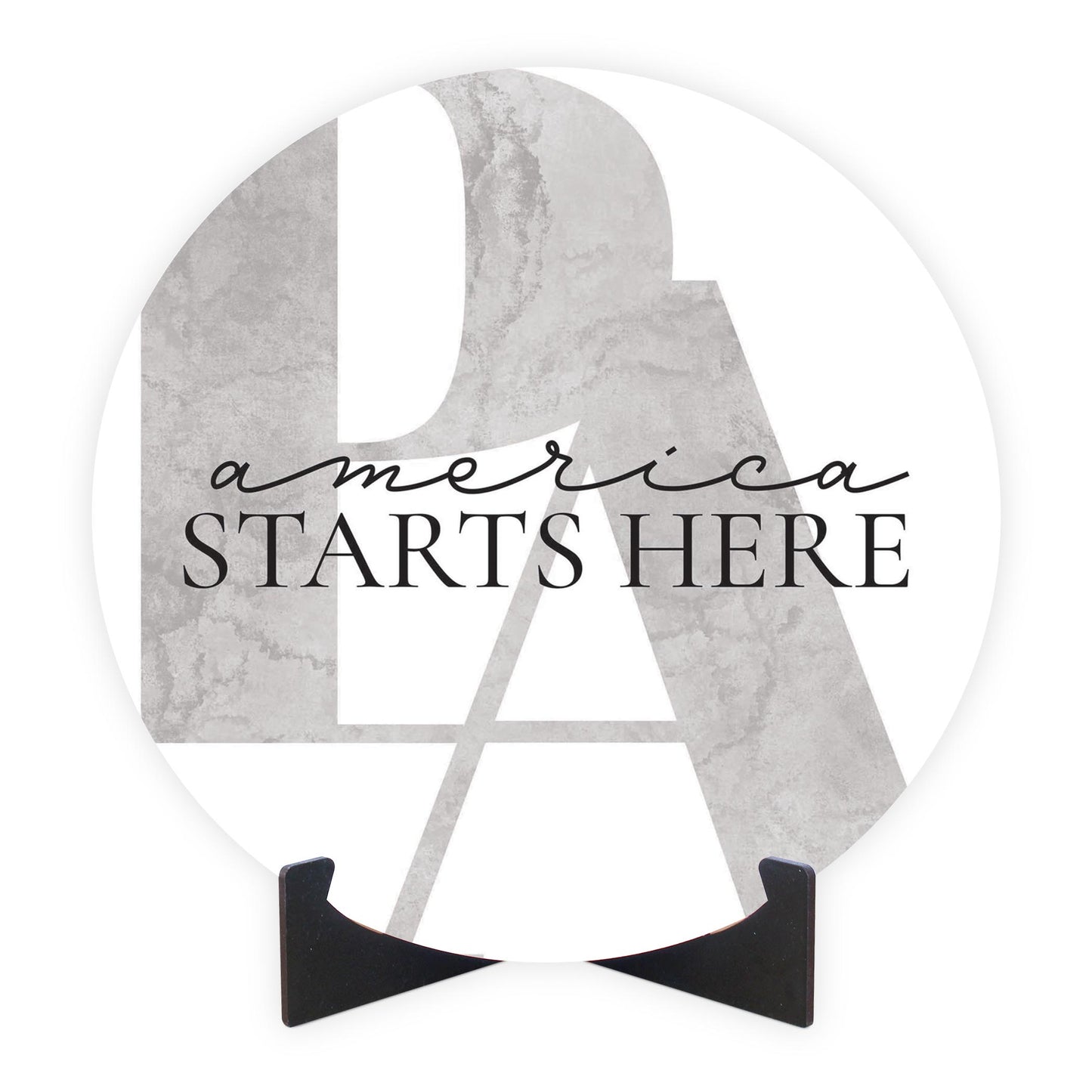 Minimalistic B&W Pennsylvania America Quip | Wood Sign | Eaches | Min 1