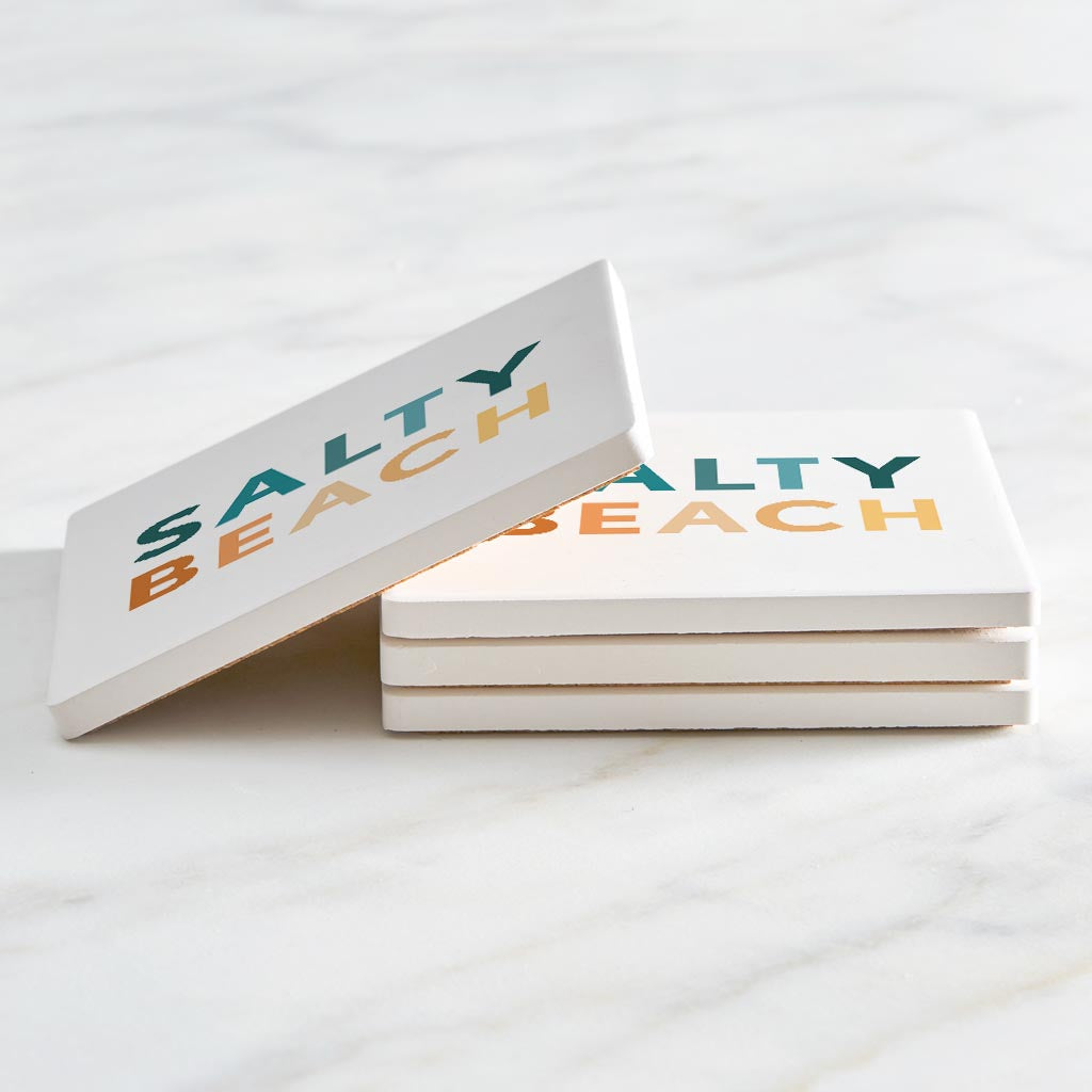 Salty Beach | Absorbent Coasters | Set of 4 | Min 2