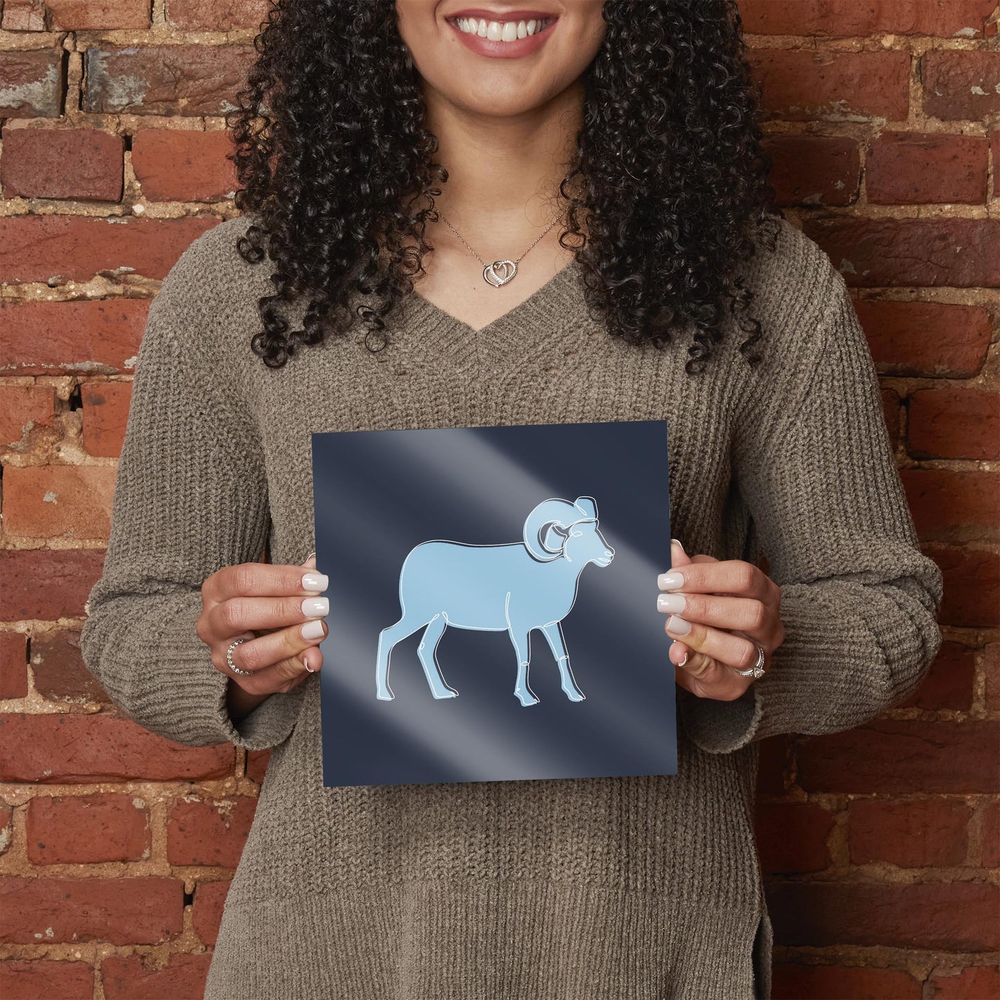 Blue Shades North Carolina Ram Line Drawing | Hi-Def Glass Art | Eaches | Min 2