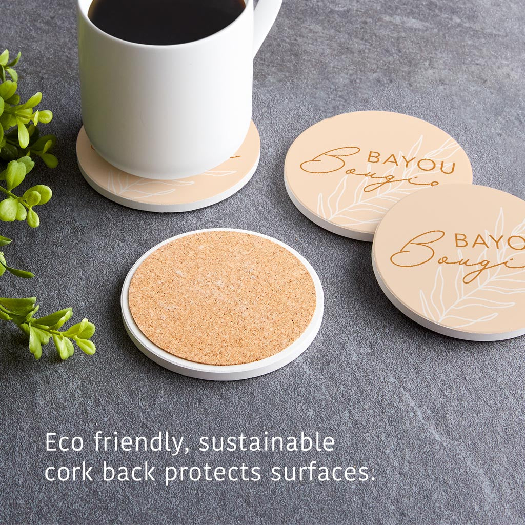 Modern Minimalist Louisiana Bayou Bougie | Absorbent Coasters | Set of 4 | Min 2