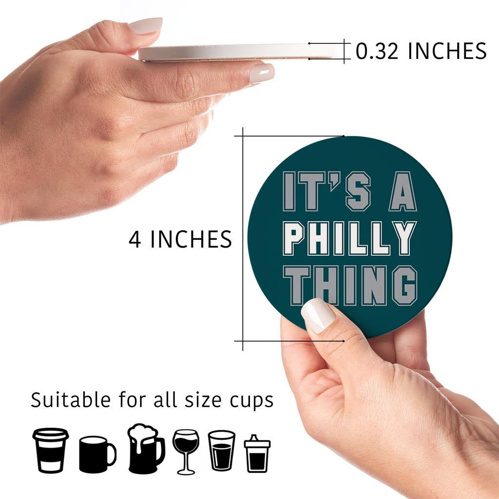Modern Minimalist Pennsylvania Philly Thing | Absorbent Coasters | Set of 4 | Min 2