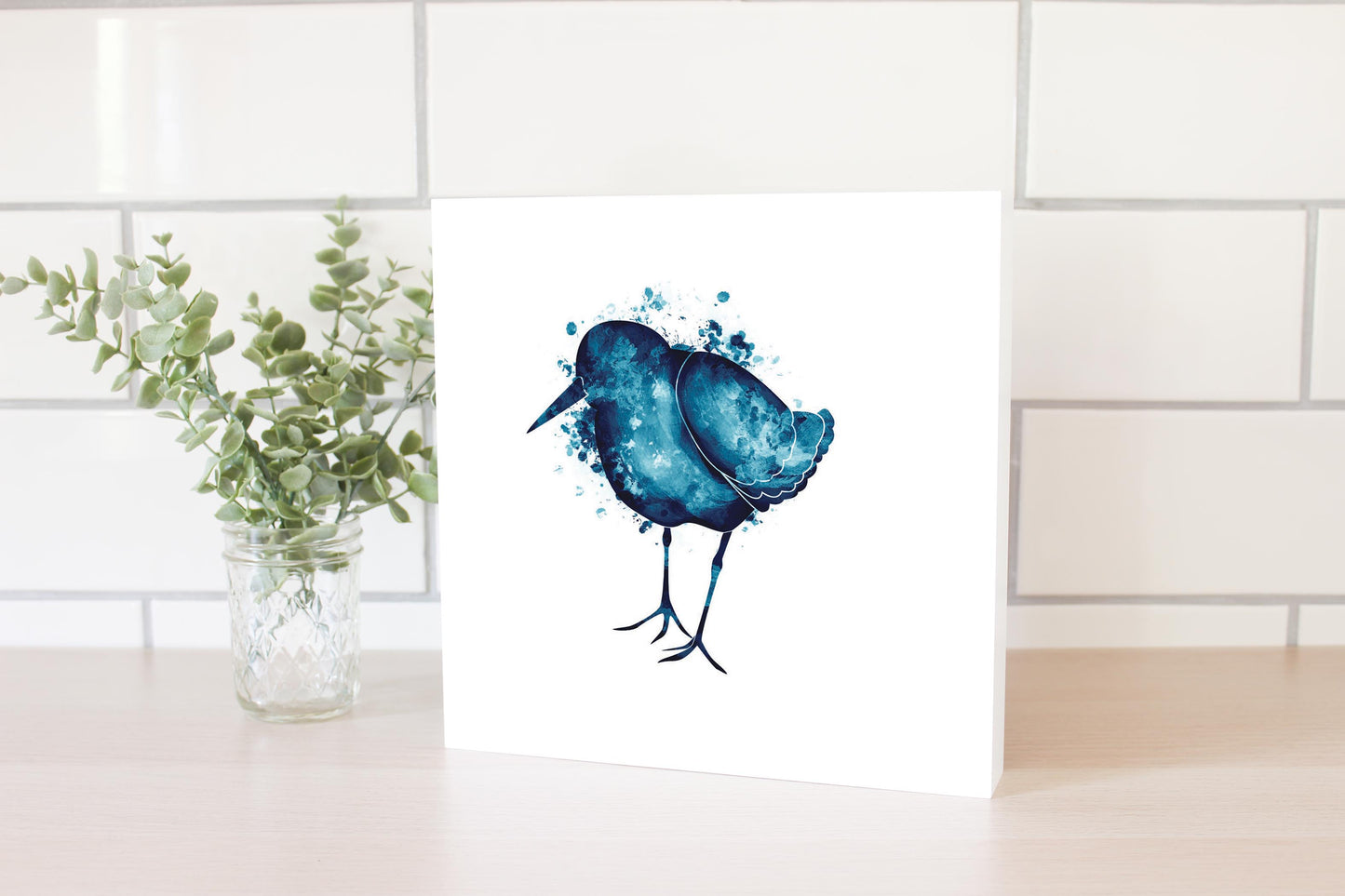 East Coast Water Color Sand Piper | Wood Block | Eaches | Min 2