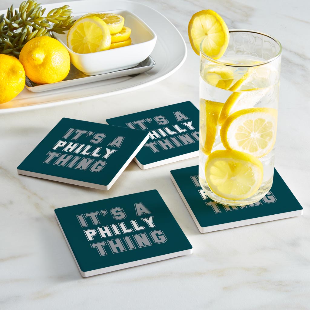 Modern Minimalist Pennsylvania Philly Thing | Absorbent Coasters | Set of 4 | Min 2