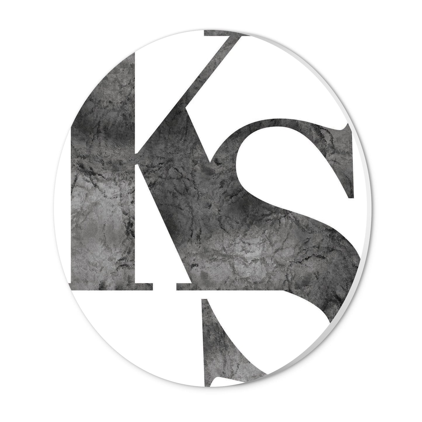 Minimalist B&W Kansas White Initials | Wood Sign | Eaches | Min 1