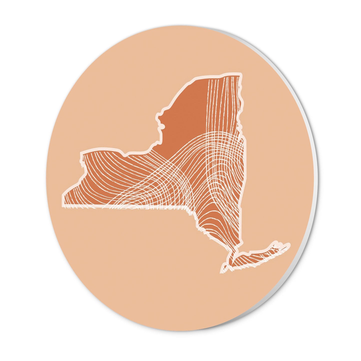 Modern Minimalist New York State Fluid Lines Light | Wood Sign | Eaches | Min 1