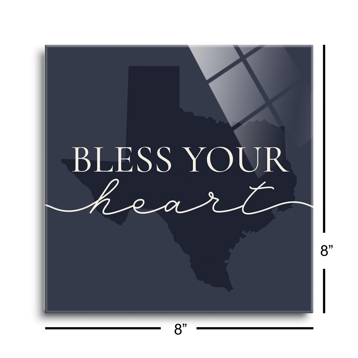 Modern Minimalist Texas Bless Your Heart | Hi-Def Glass Art | Eaches | Min 2