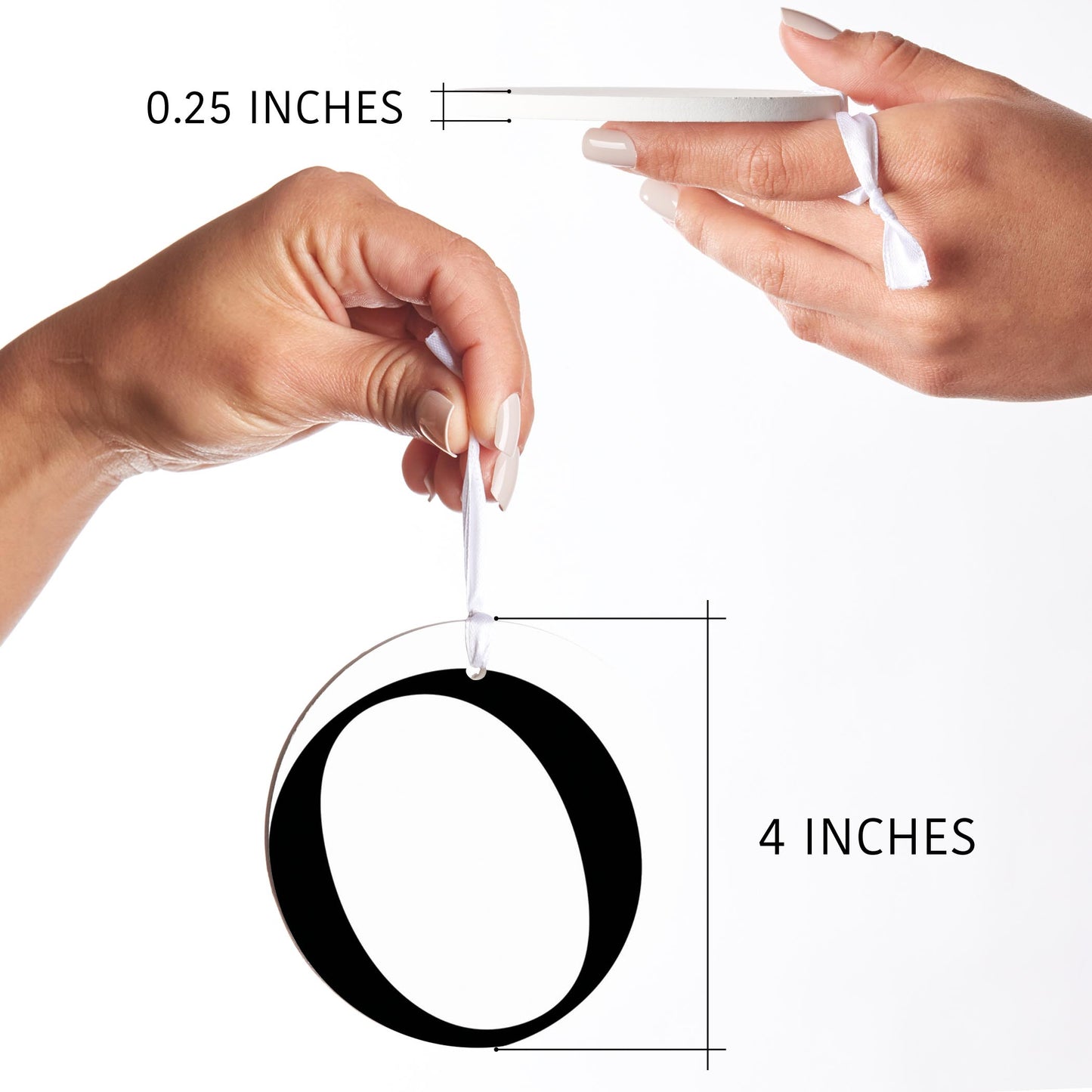 Minimalist Monogram O Circle| Wood Ornament | Eaches | Min 6