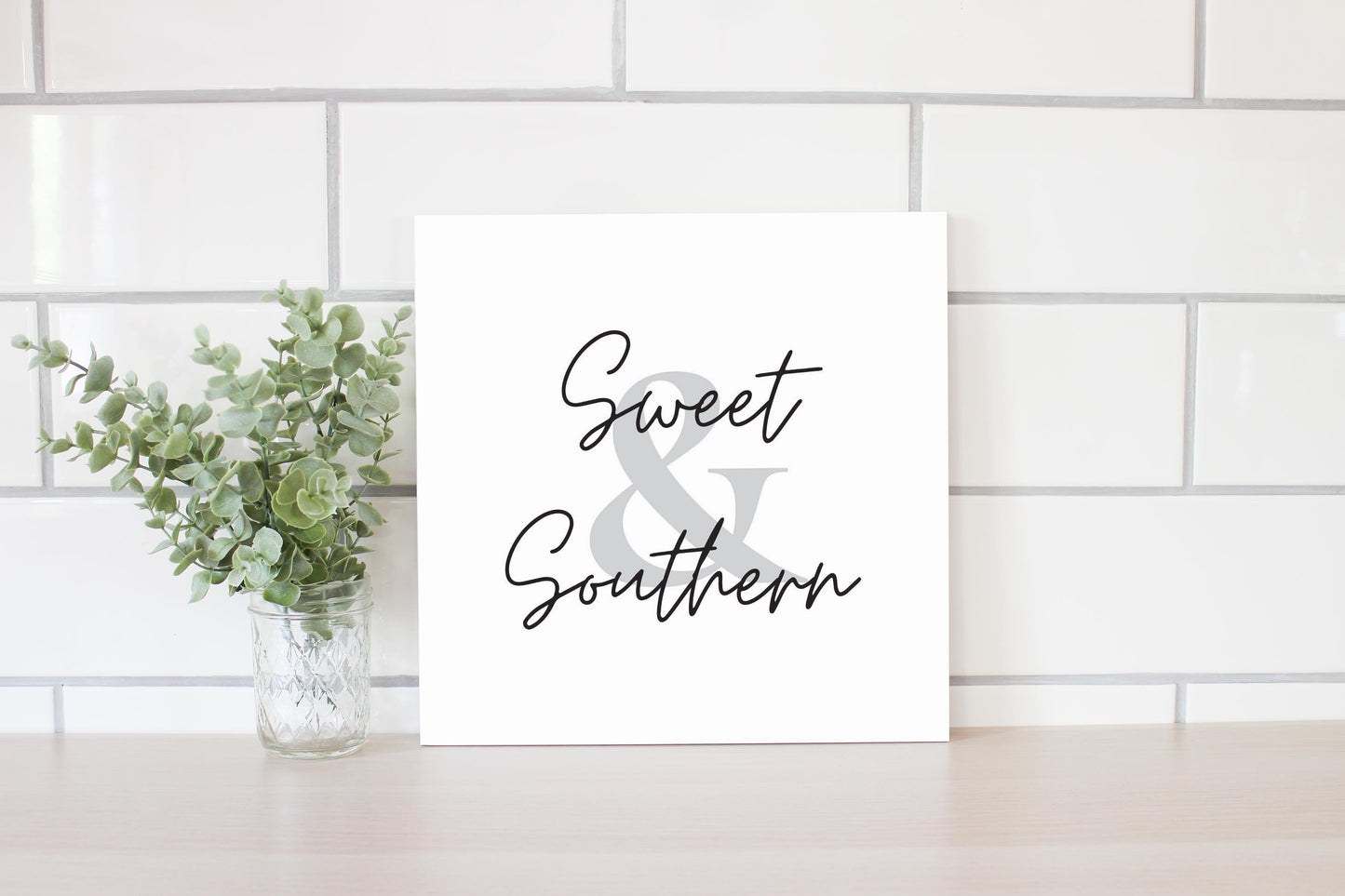 Minimalistic B&W Texas Sweet Southern | Wood Sign | Eaches | Min 2