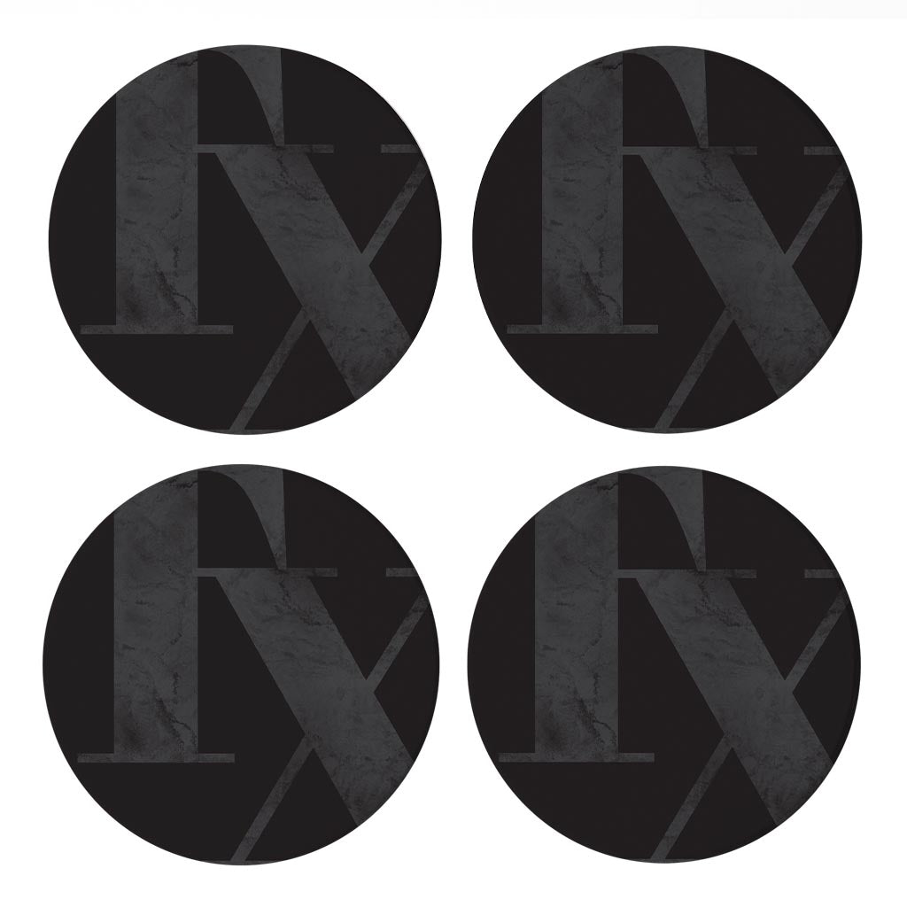 Modern Black Texas Initials | Absorbent Coasters | Set of 4 | Min 2