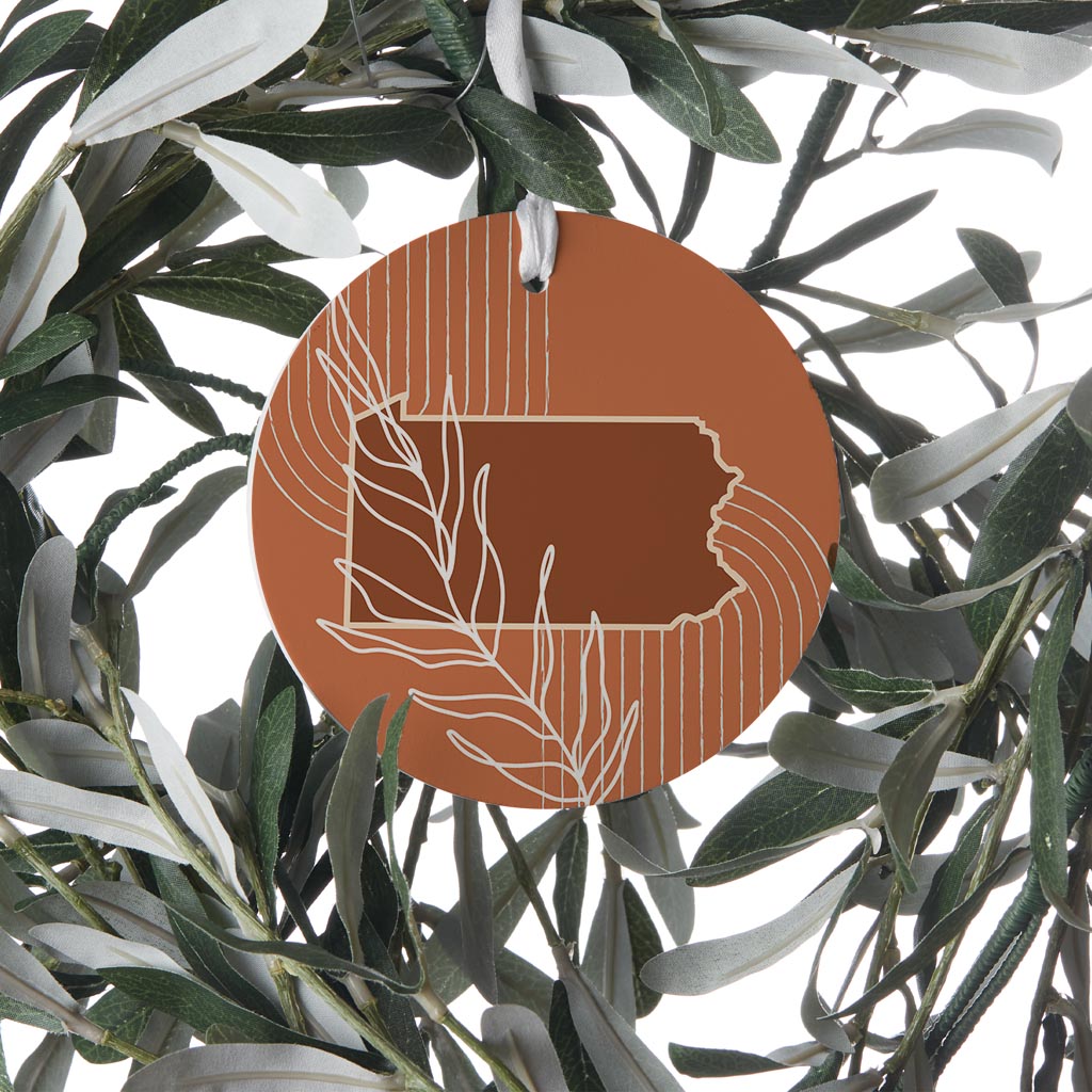 Modern Minimalist Pennsylvania State Leaf| Wood Ornament | Eaches | Min 6