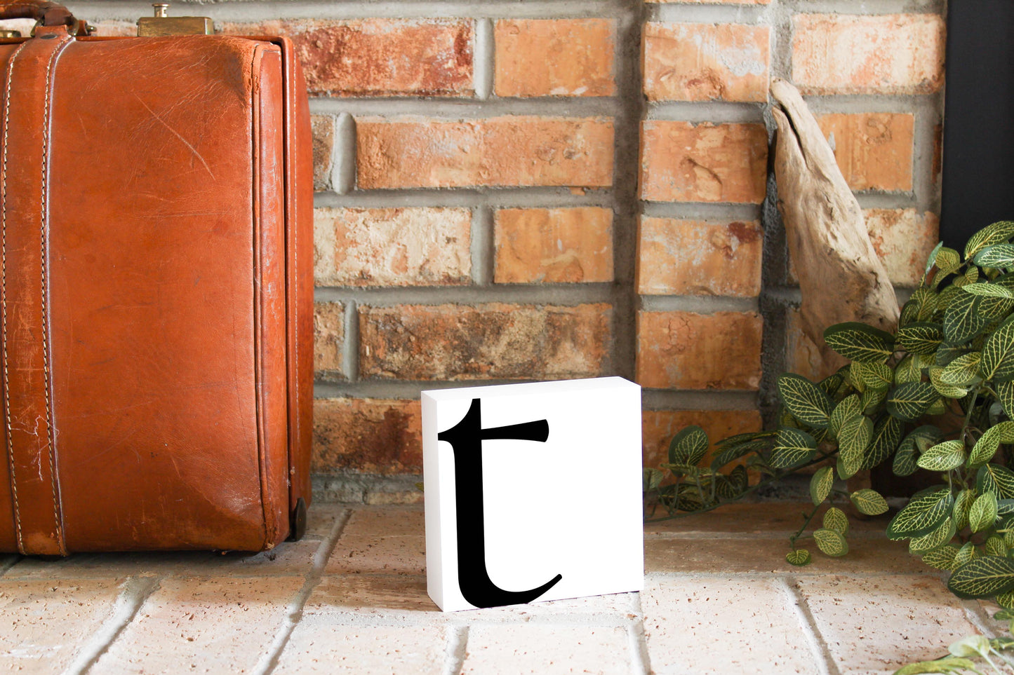 Minimal Monogram T | Wood Block | Eaches | Min 4
