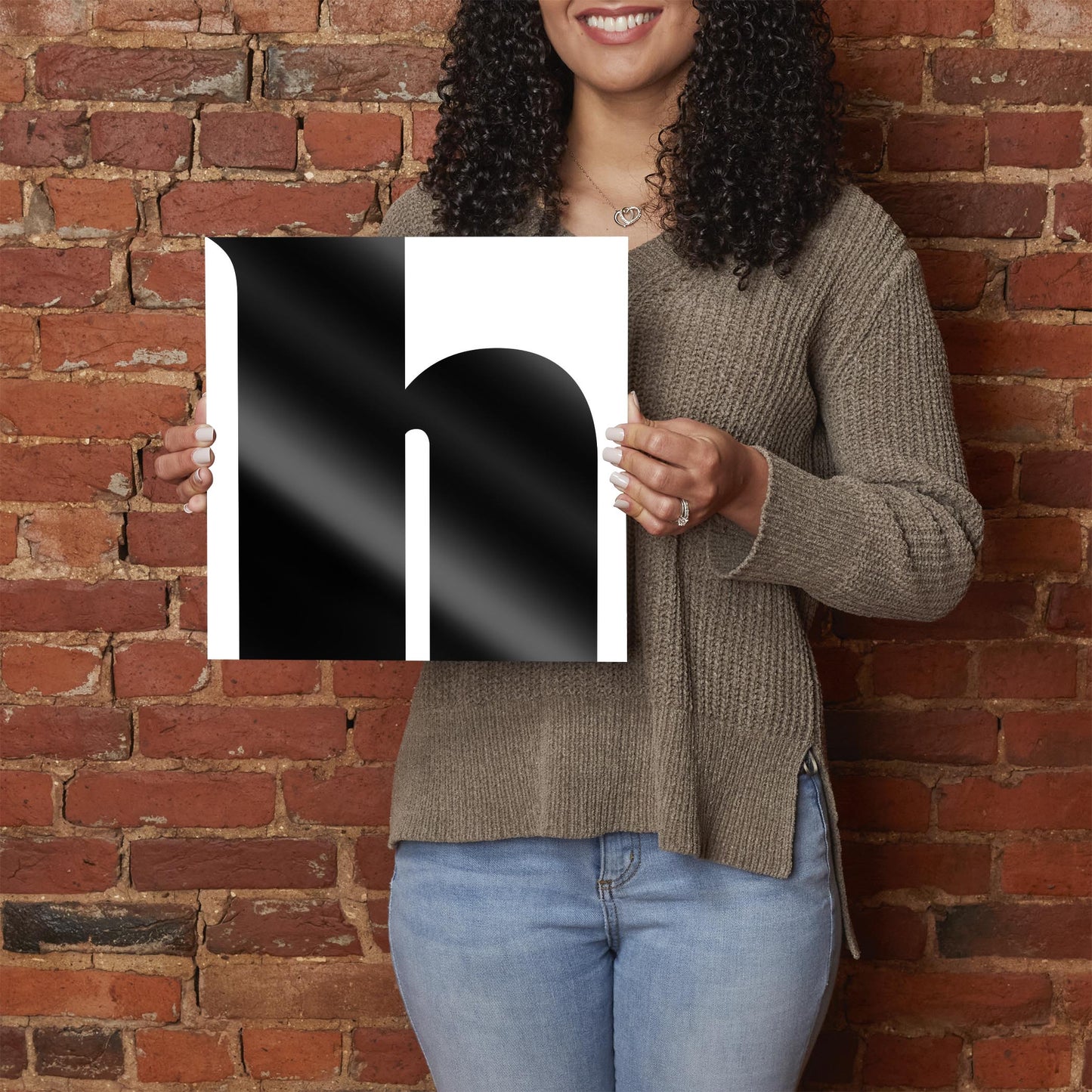Fun Chunky Monogram H | Hi-Def Glass Art | Eaches | Min 1