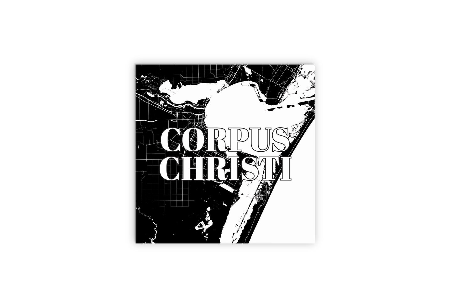 Minimalistic B&W Texas Corpus Christi Map | Wood Sign | Eaches | Min 2