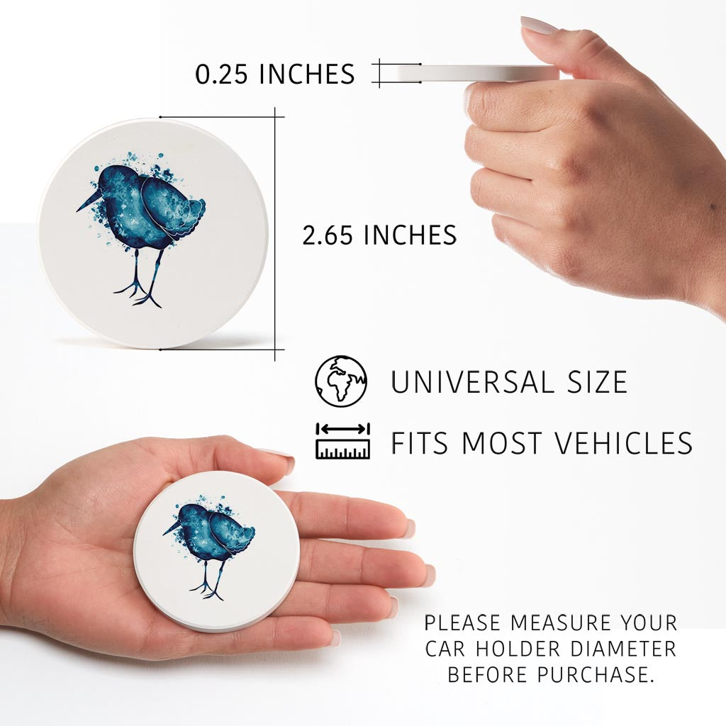 East Coast Water Color Sand Piper| Absorbent Car Coasters | Set of 2 | Min 4