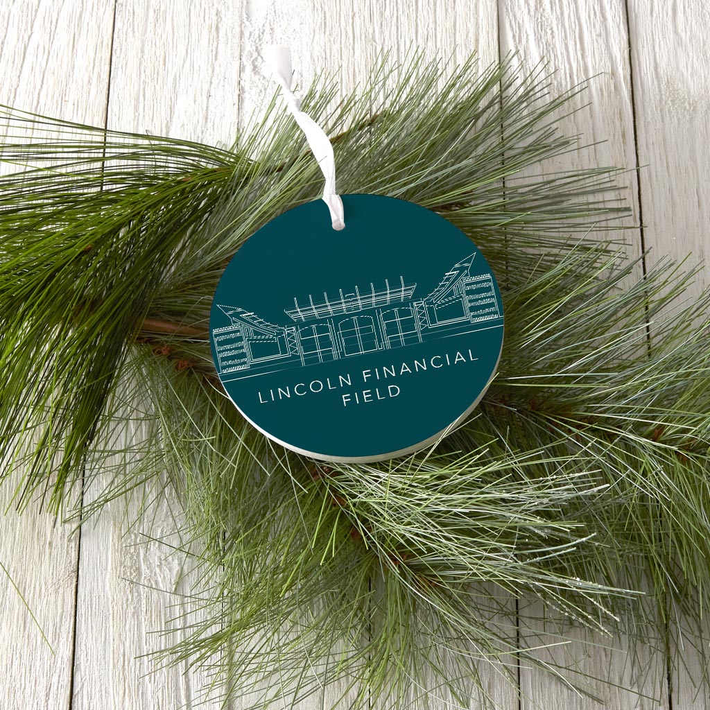Modern Minimalist Pennsylvania Lincoln Field Line Drawing | Wood Ornament | Eaches | Min 6