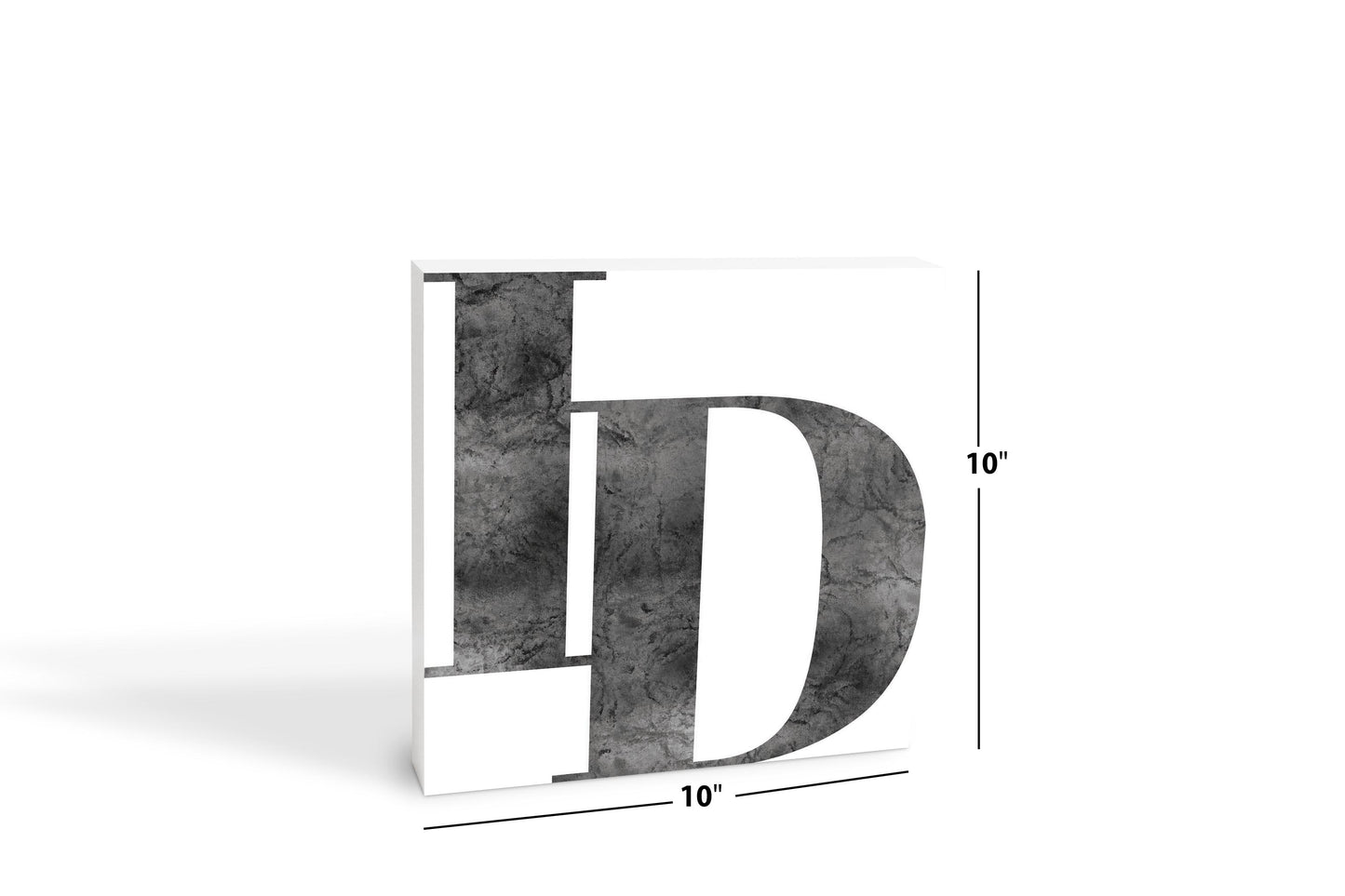 Minimalist B&W Idaho White Initials | Wood Block | Eaches | Min 2