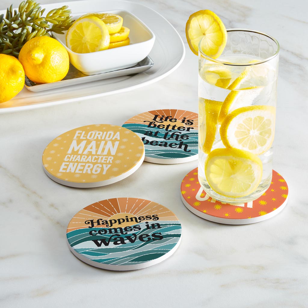 Florida Sayings Artsy| Absorbent Coasters | Set of 4 | Min 2