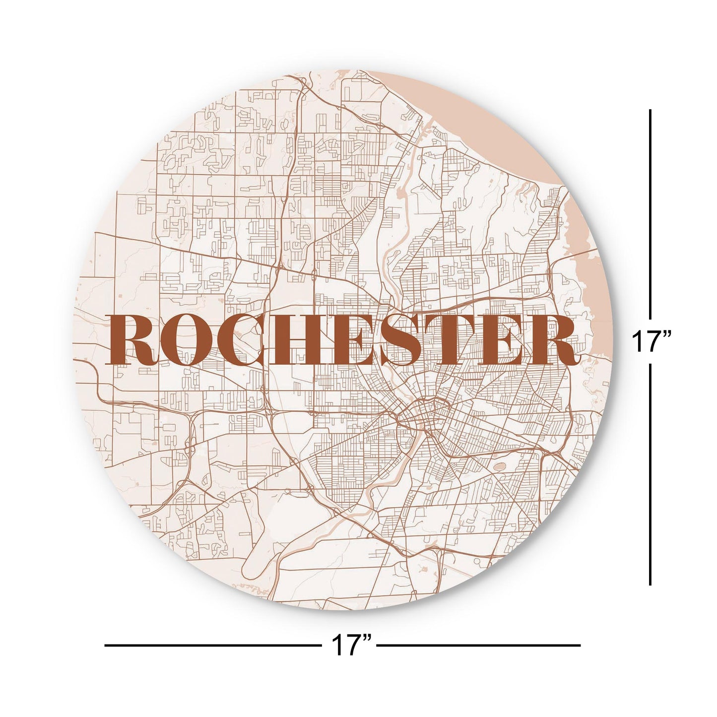 Modern Minimalist New York Rochester Map | Wood Sign | Eaches | Min 1