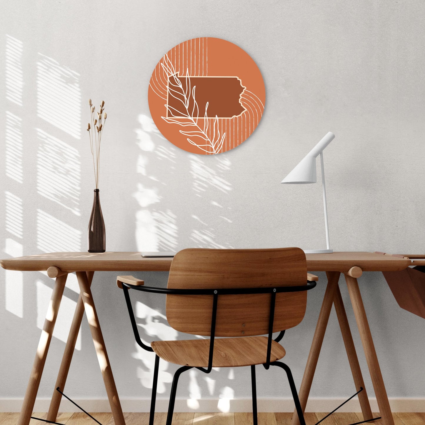 Modern Minimalist Pennsylvania State Leaf | Wood Sign | Eaches | Min 1