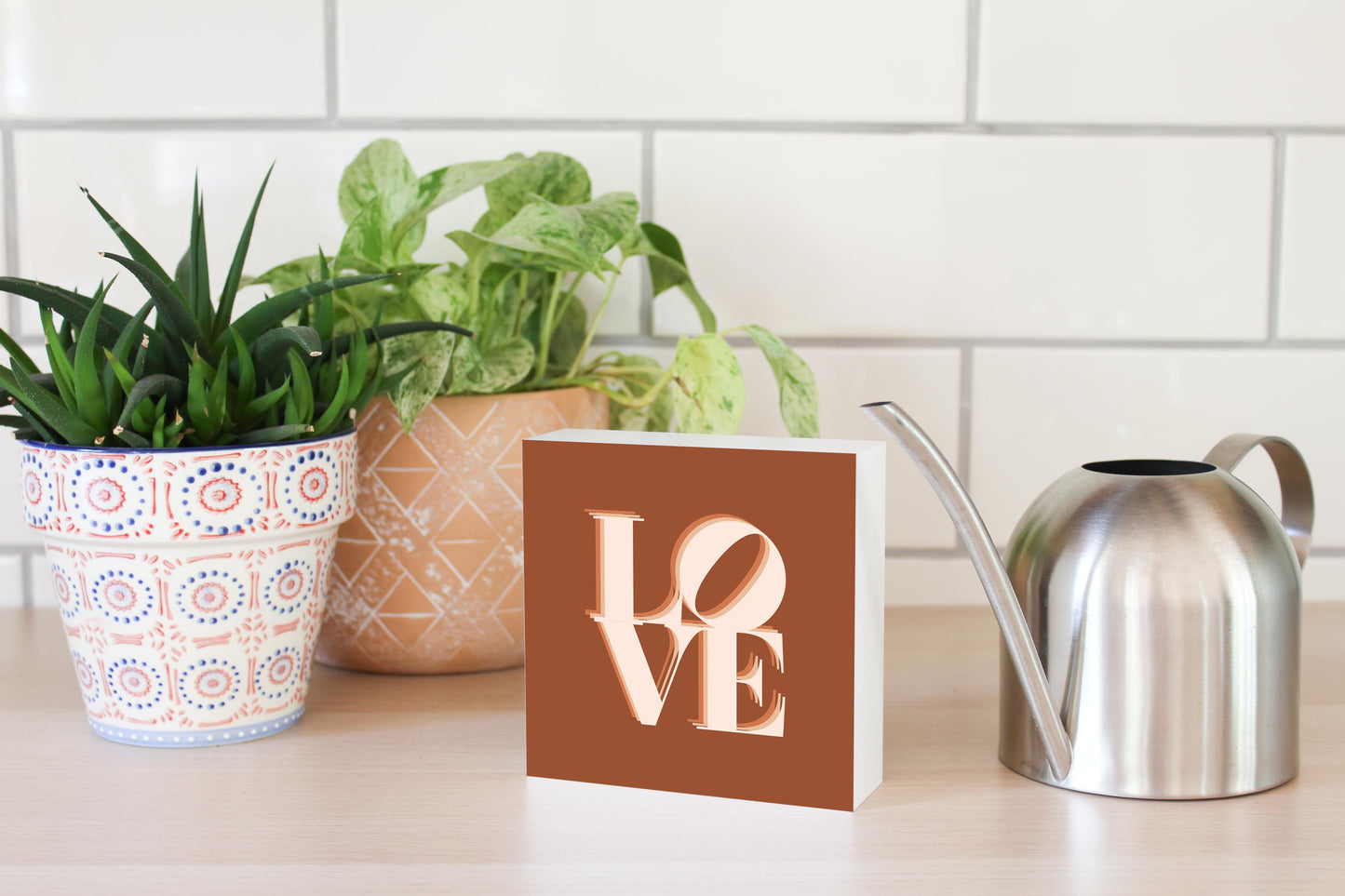Modern Minimalist Pennsylvania Love Dark | Wood Block | Eaches | Min 4