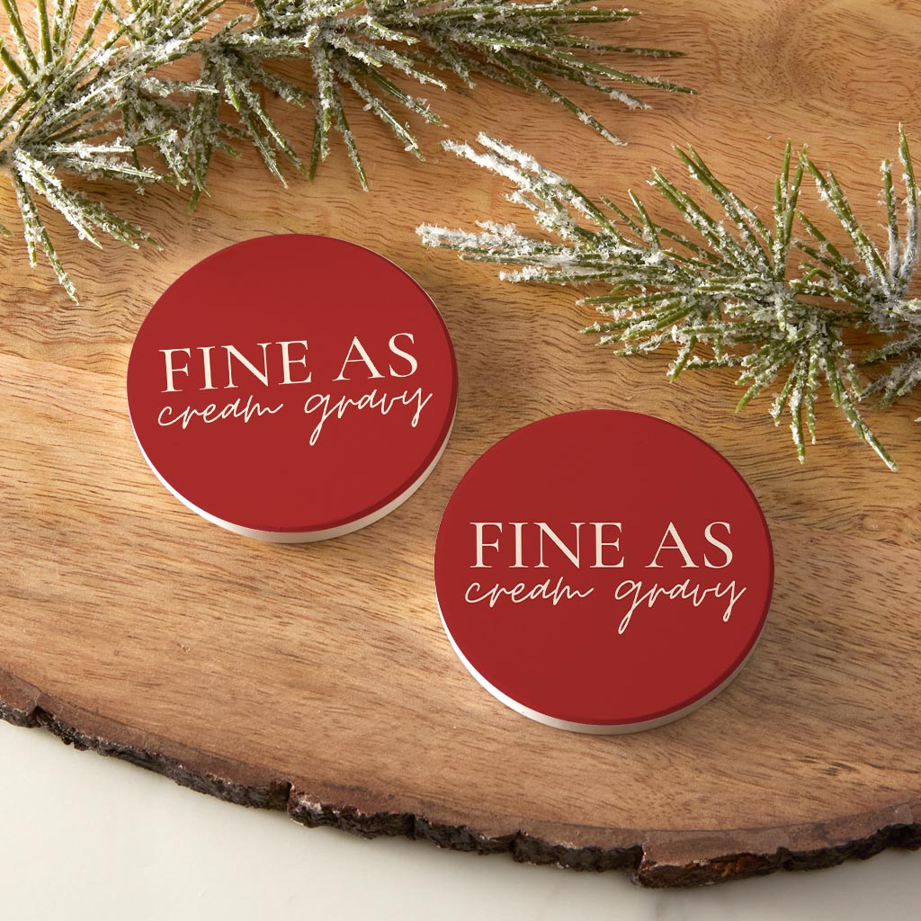 Modern Minimalist Texas Fine As Gravy | Absorbent Car Coasters | Set of 2 | Min 4