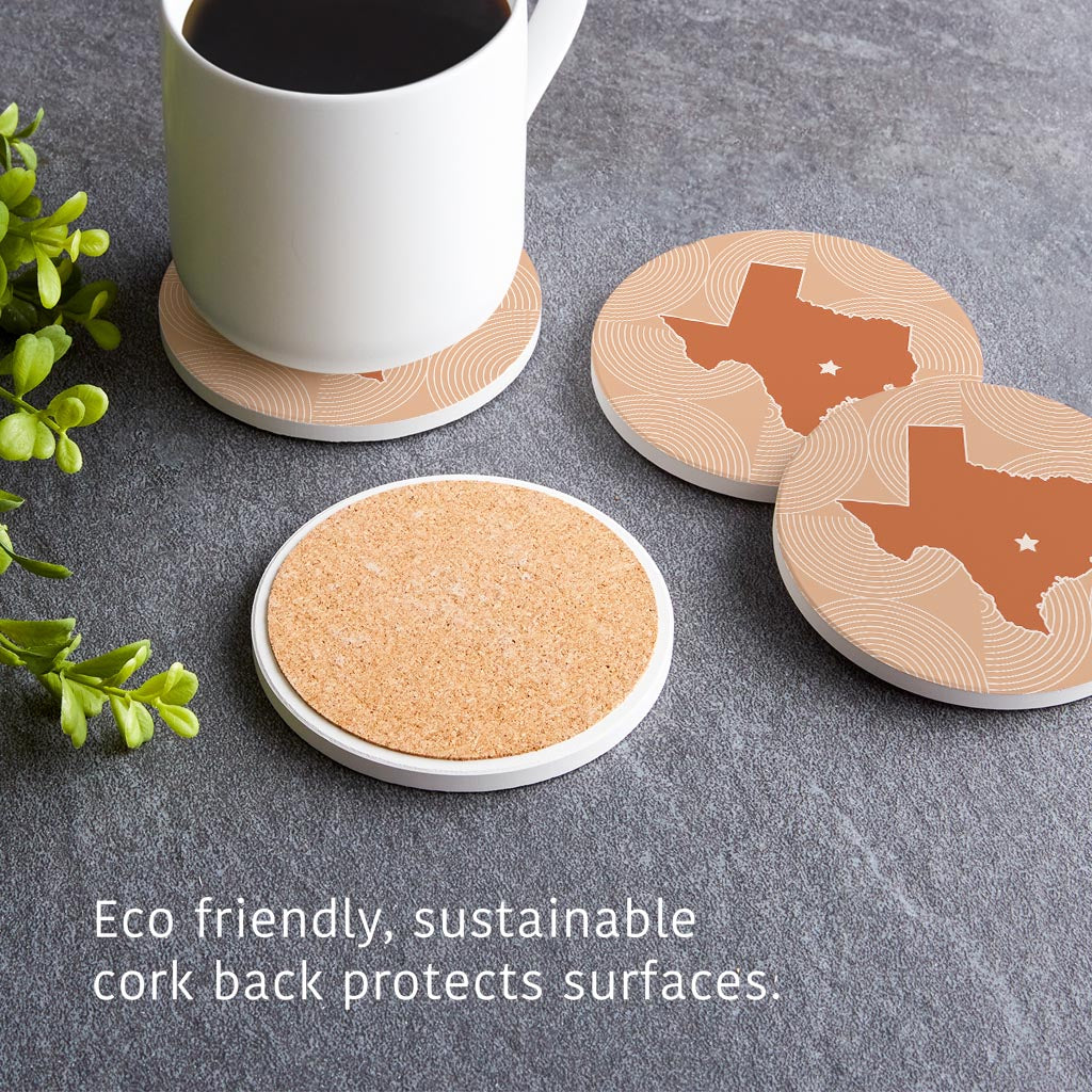 Modern Minimalist Texas Austin Star | Absorbent Coasters | Set of 4 | Min 2