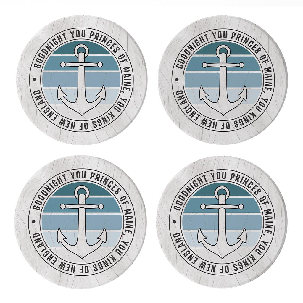 New England Anchor Saying | Absorbent Coasters | Set of 4 | Min 2