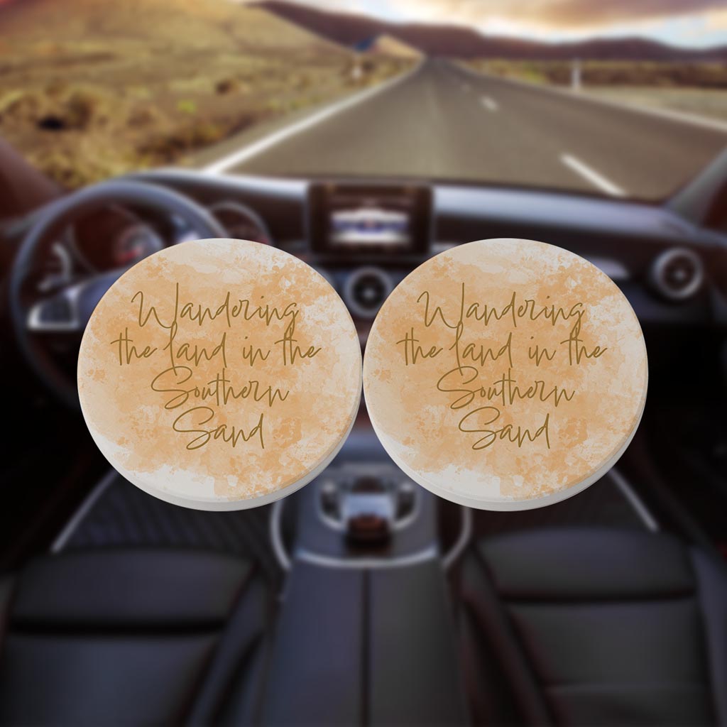 Wandering The Land Water Color| Absorbent Car Coasters | Set of 2 | Min 4