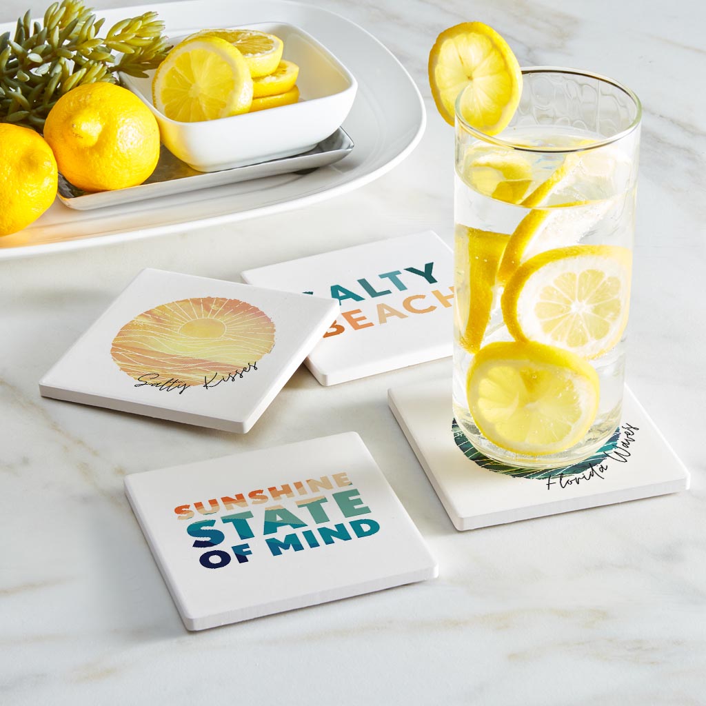 Florida Minimalistic Sayings| Absorbent Coasters | Set of 4 | Min 2
