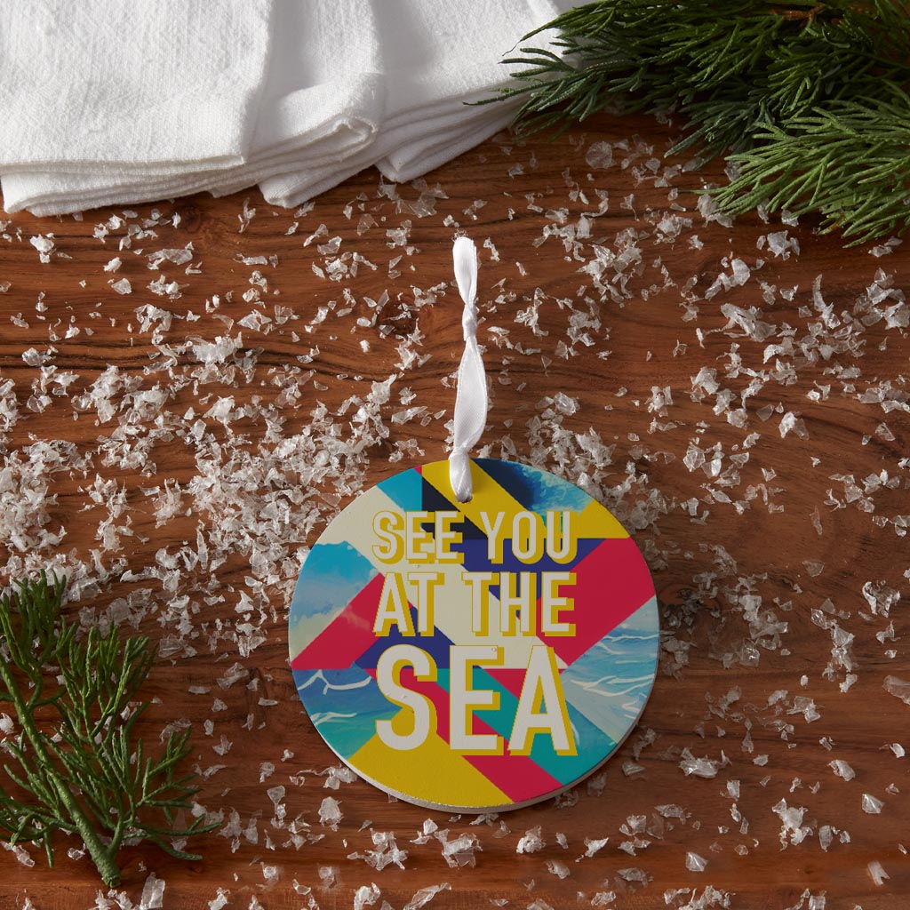 See You At The Sea | Wood Ornament | Eaches | Min 6