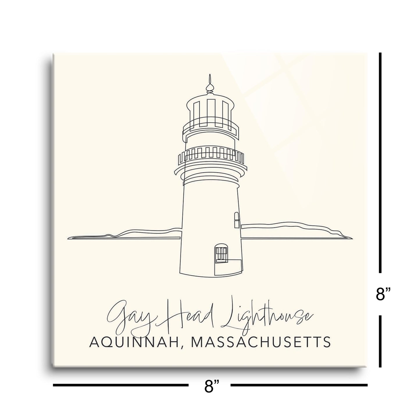 Cream Gay Head Lighthouse | Hi-Def Glass Art | Eaches | Min 2
