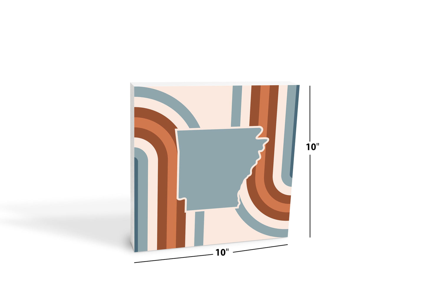 Modern Minimalist Arkansas Retro State Shape | Wood Block | Eaches | Min 2