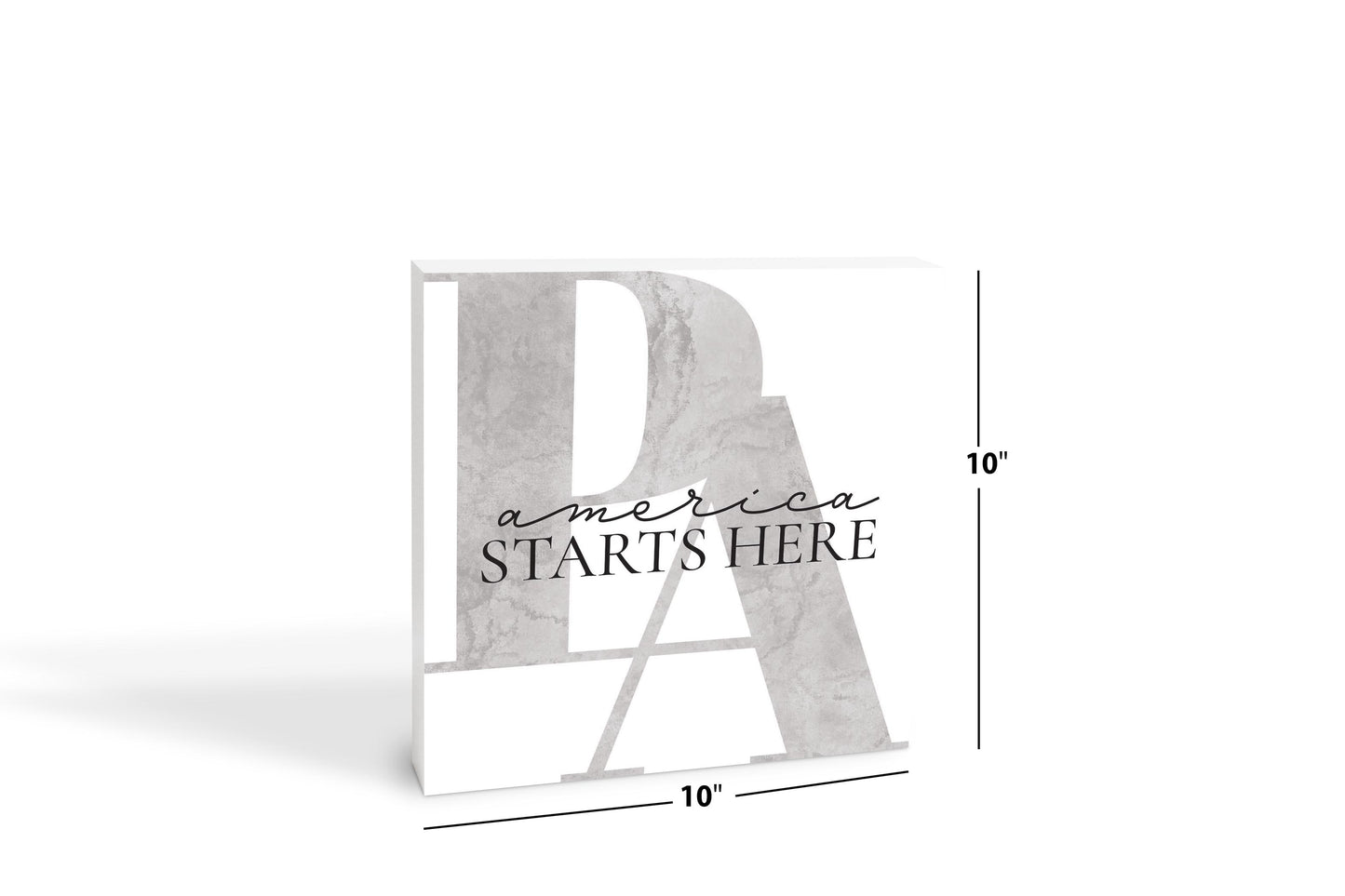 Minimalistic B&W Pennsylvania America Quip | Wood Block | Eaches | Min 2