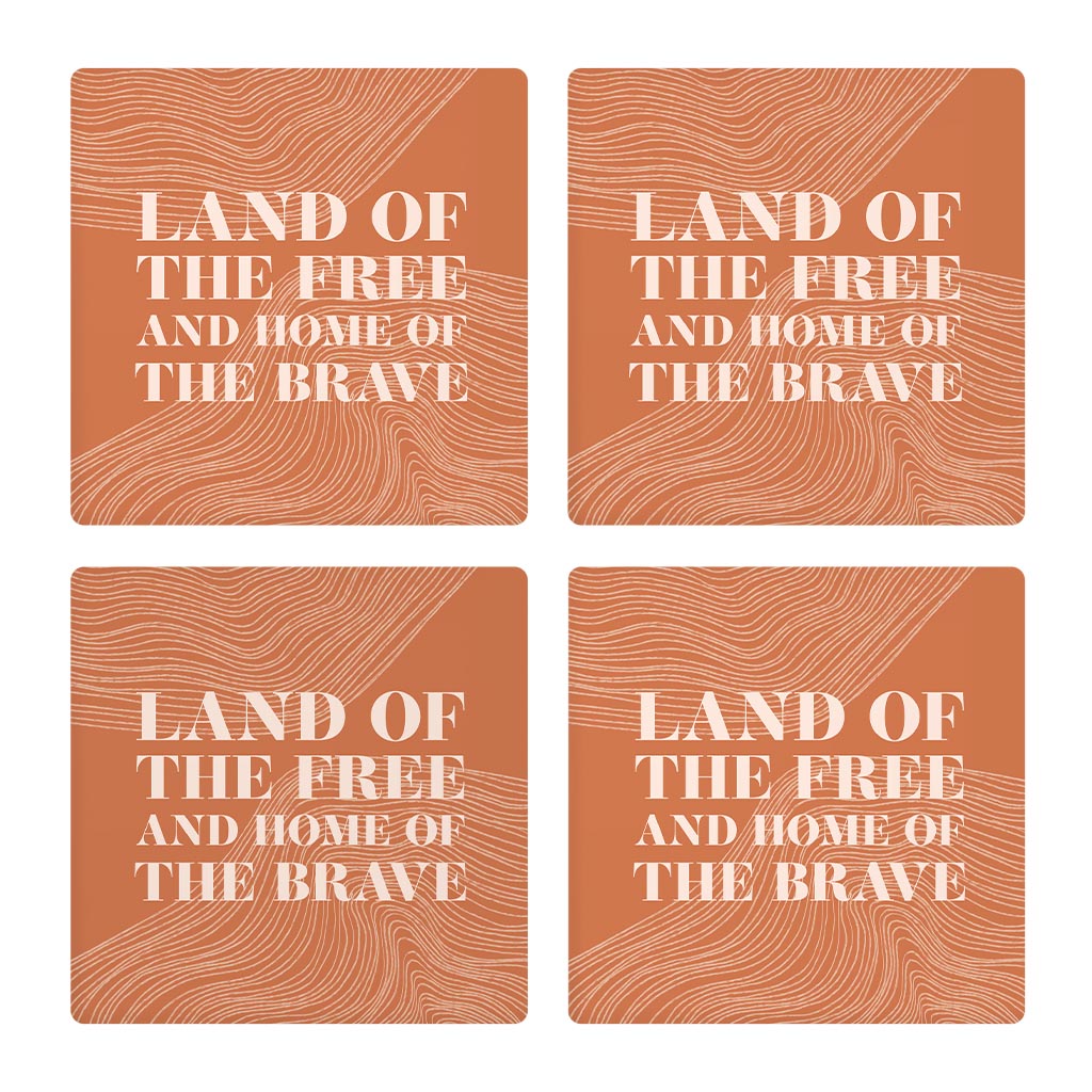 Modern Minimalist New York Free Brave | Absorbent Coasters | Set of 4 | Min 2