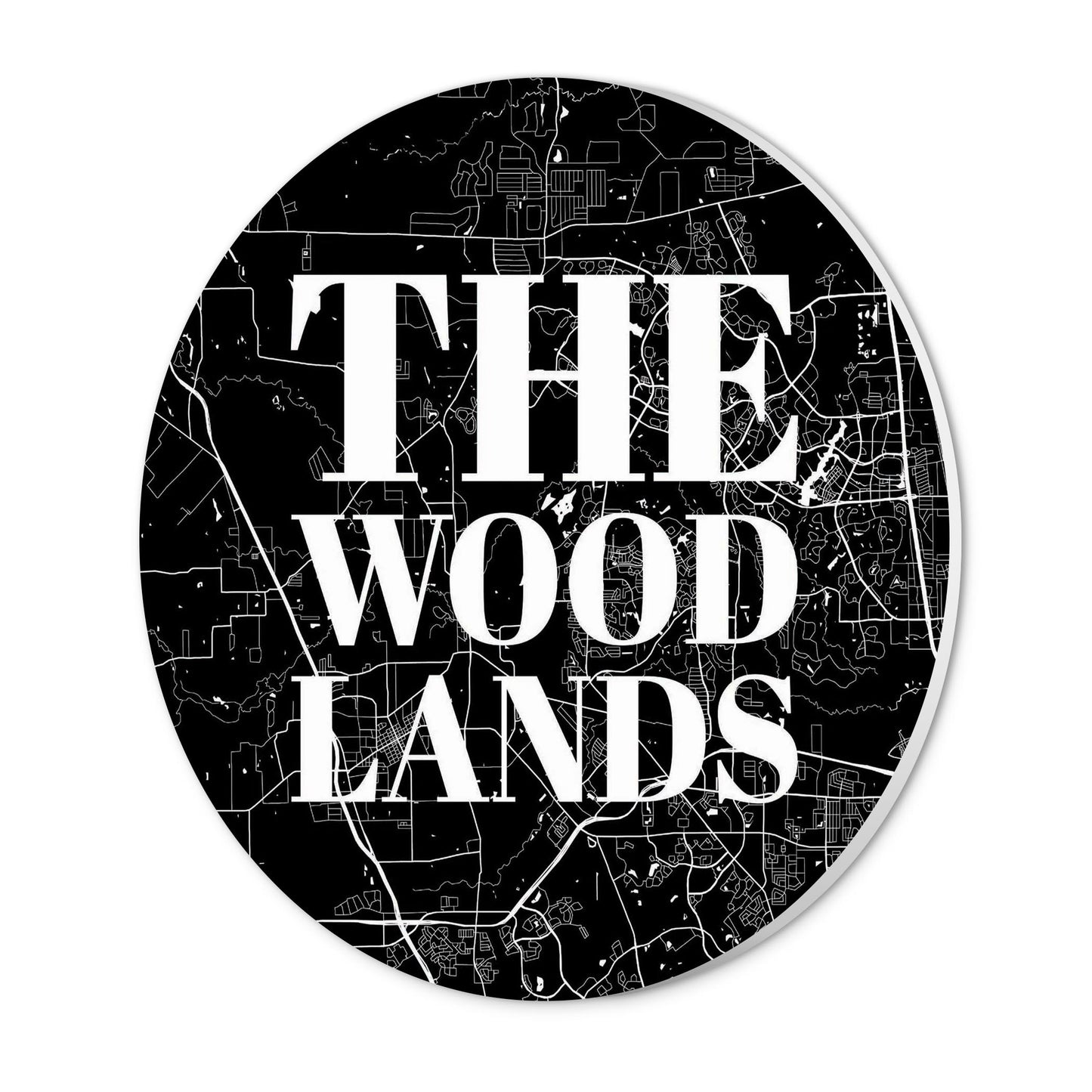 Minimalistic B&W Texas The Woodlands Map | Wood Sign | Eaches | Min 1