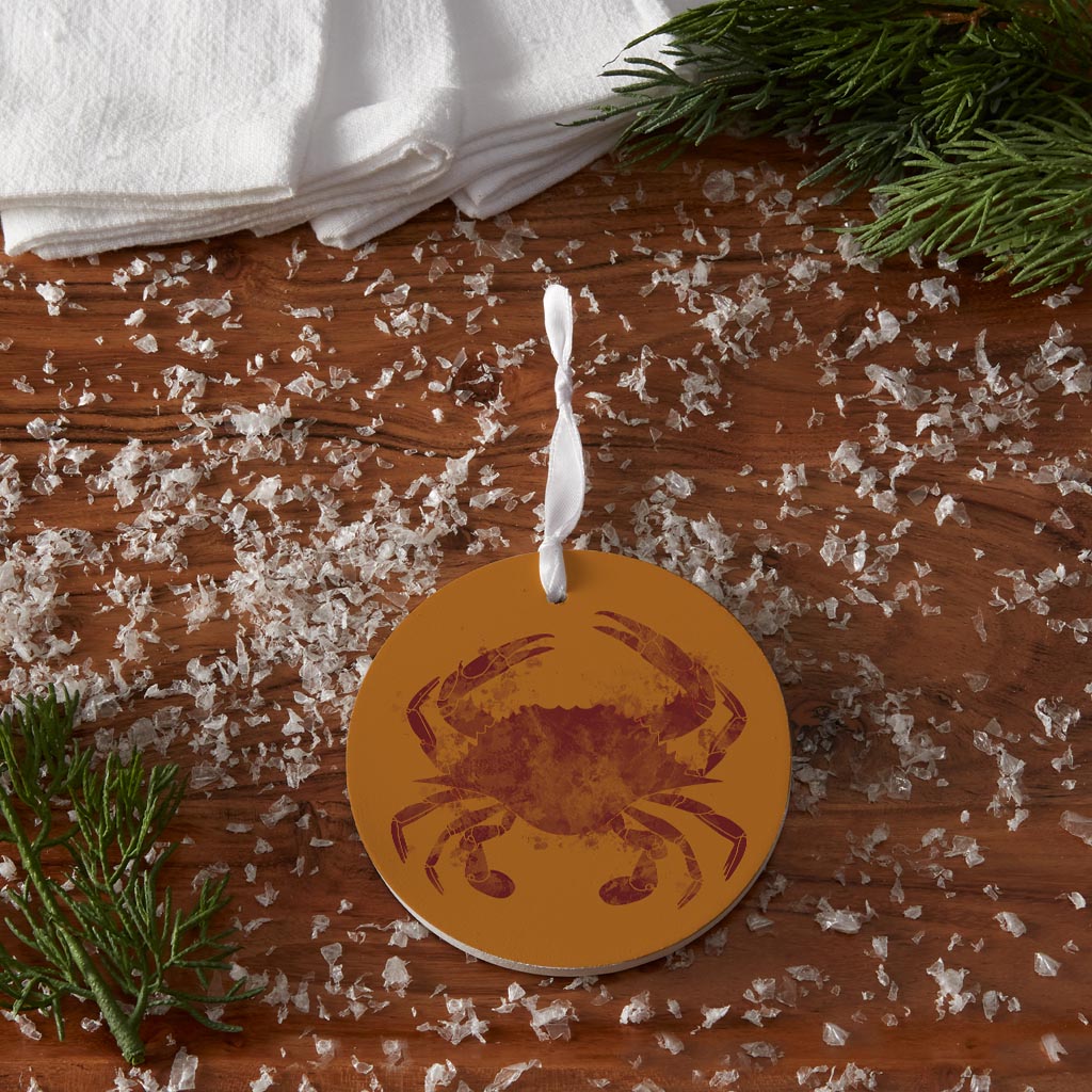 Louisiana Colorful Water Color Blue Crab | Wood Ornament | Eaches | Min 6