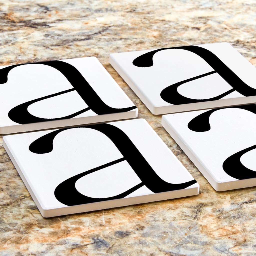 Minimal Monogram A| Absorbent Coasters | Set of 4 | Min 2