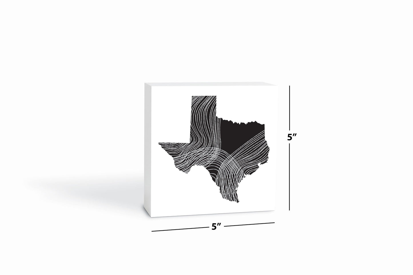 Modern Texas State Shape With Fluid Lines | Wood Block | Eaches | Min 4