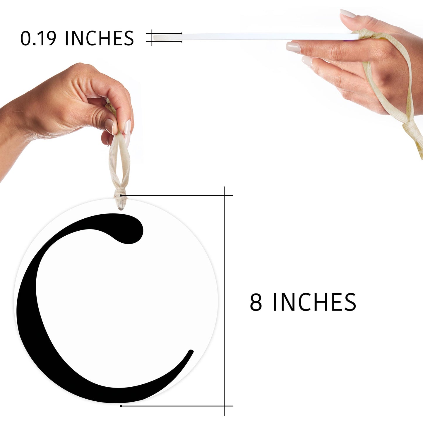 Minimalist Monogram C | Wood Ornament | Eaches | Min 1