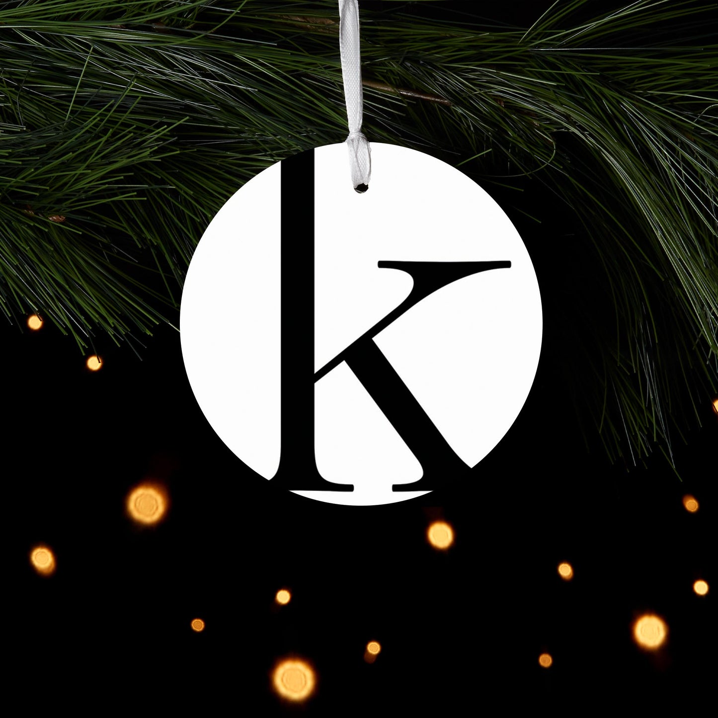 Minimalist Monogram K| Wood Ornament | Eaches | Min 6
