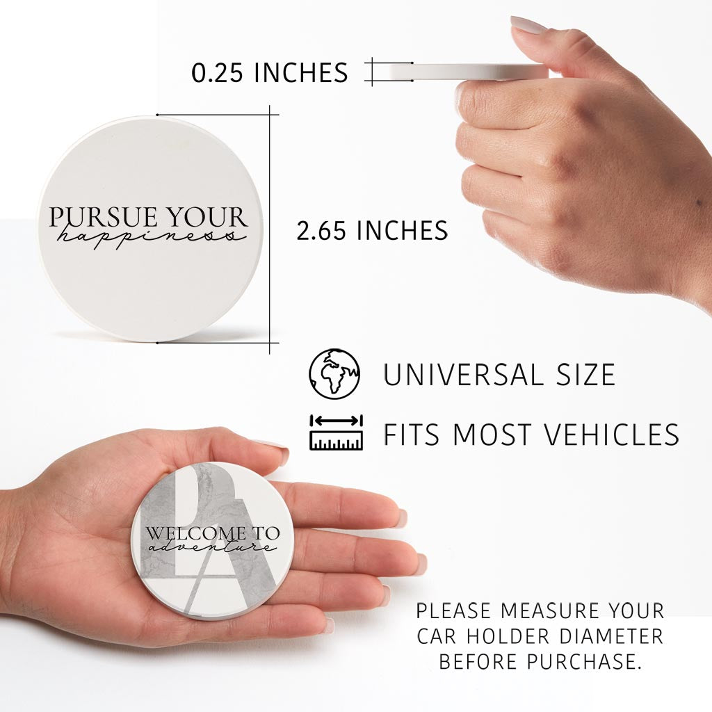 Minimalistic B&W Pennsylvania Quips | Absorbent Car Coasters | Set of 2 | Min 4