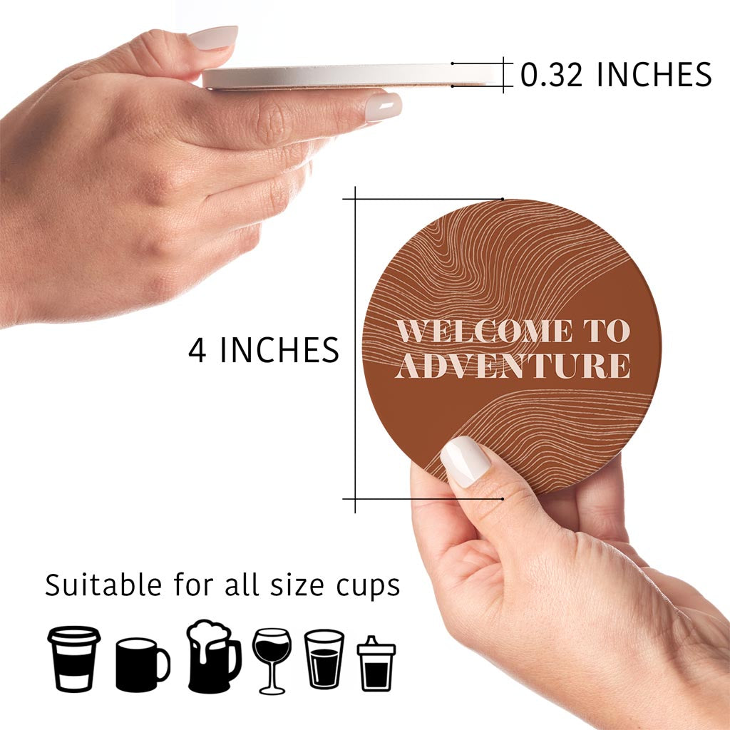 Modern Minimalist Pennsylvania Adventure Quip | Absorbent Coasters | Set of 4 | Min 2