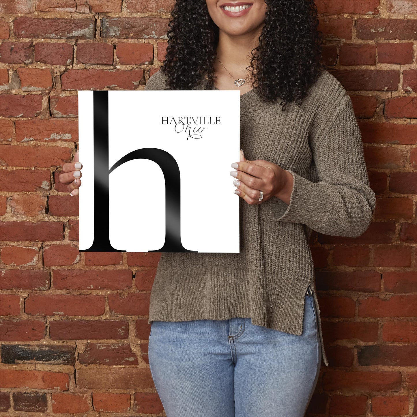 Hartville Oh Minimal Monogram | Hi-Def Glass Art | Eaches | Min 1
