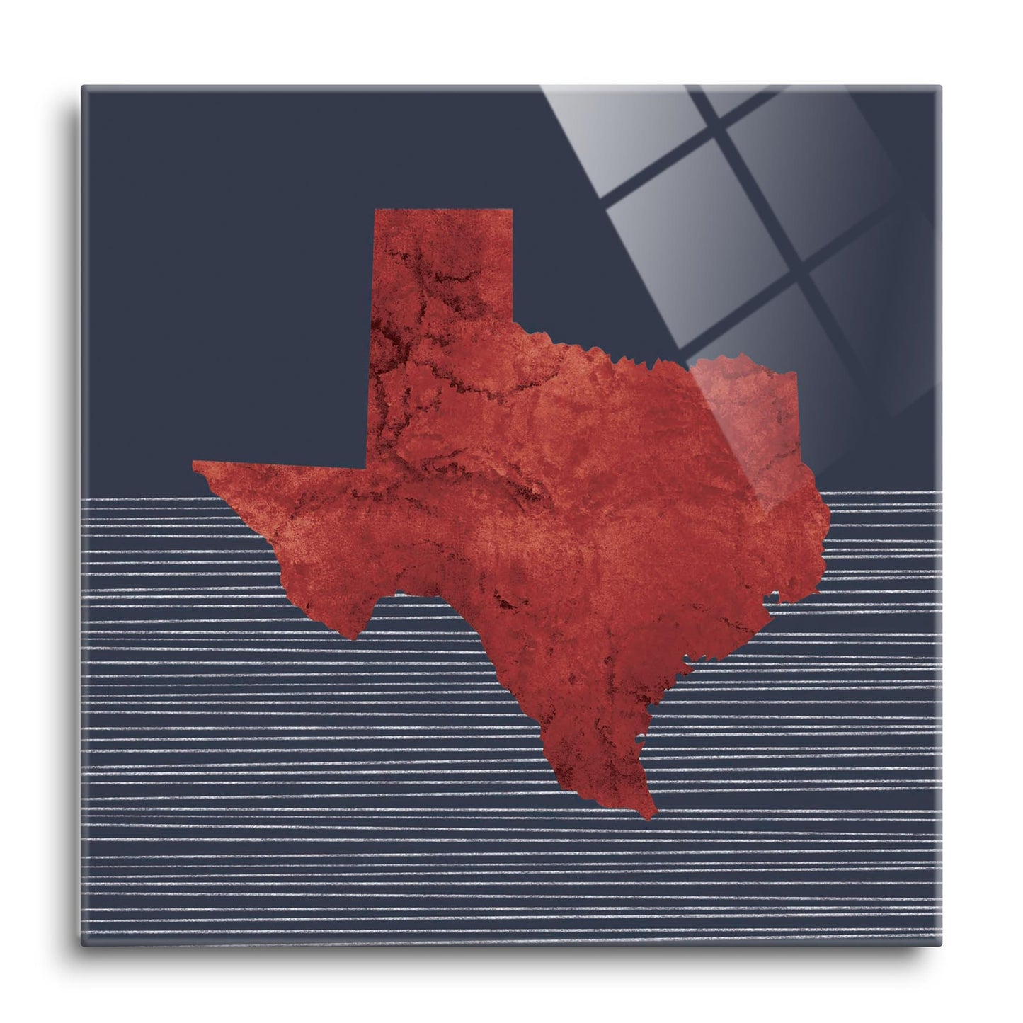Modern Minimalist Texas Straight Line State Shape | Hi-Def Glass Art | Eaches | Min 1