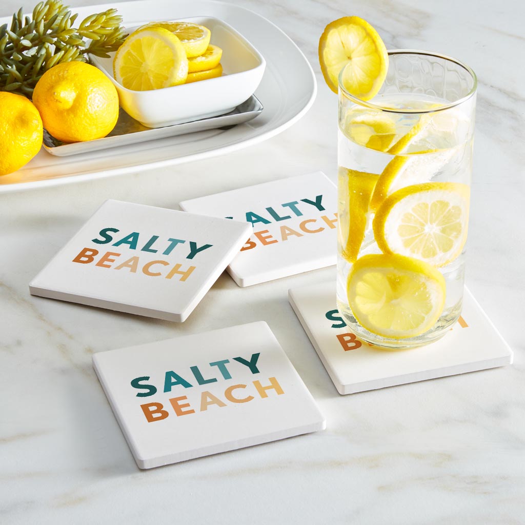 Salty Beach | Absorbent Coasters | Set of 4 | Min 2