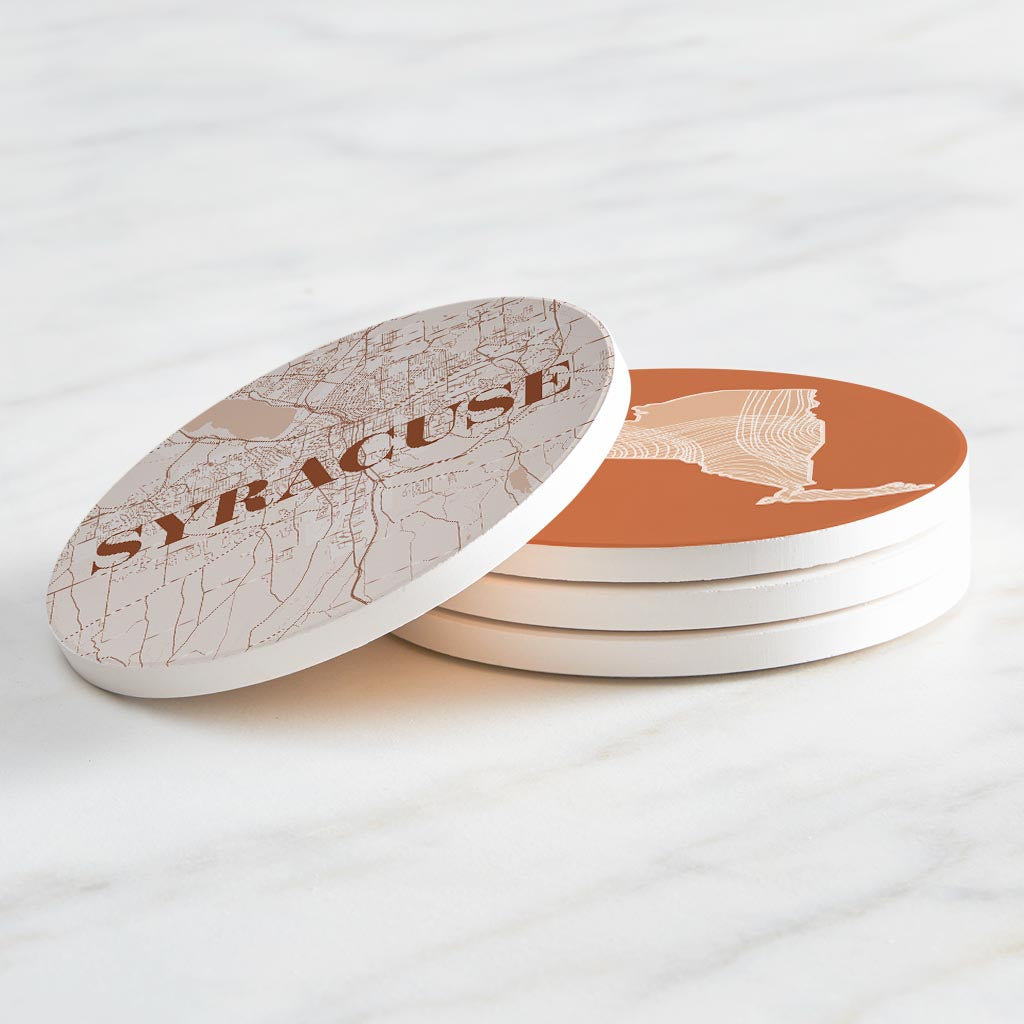 Modern Minimalist New York Syracuse State| Absorbent Coasters | Set of 4 | Min 2