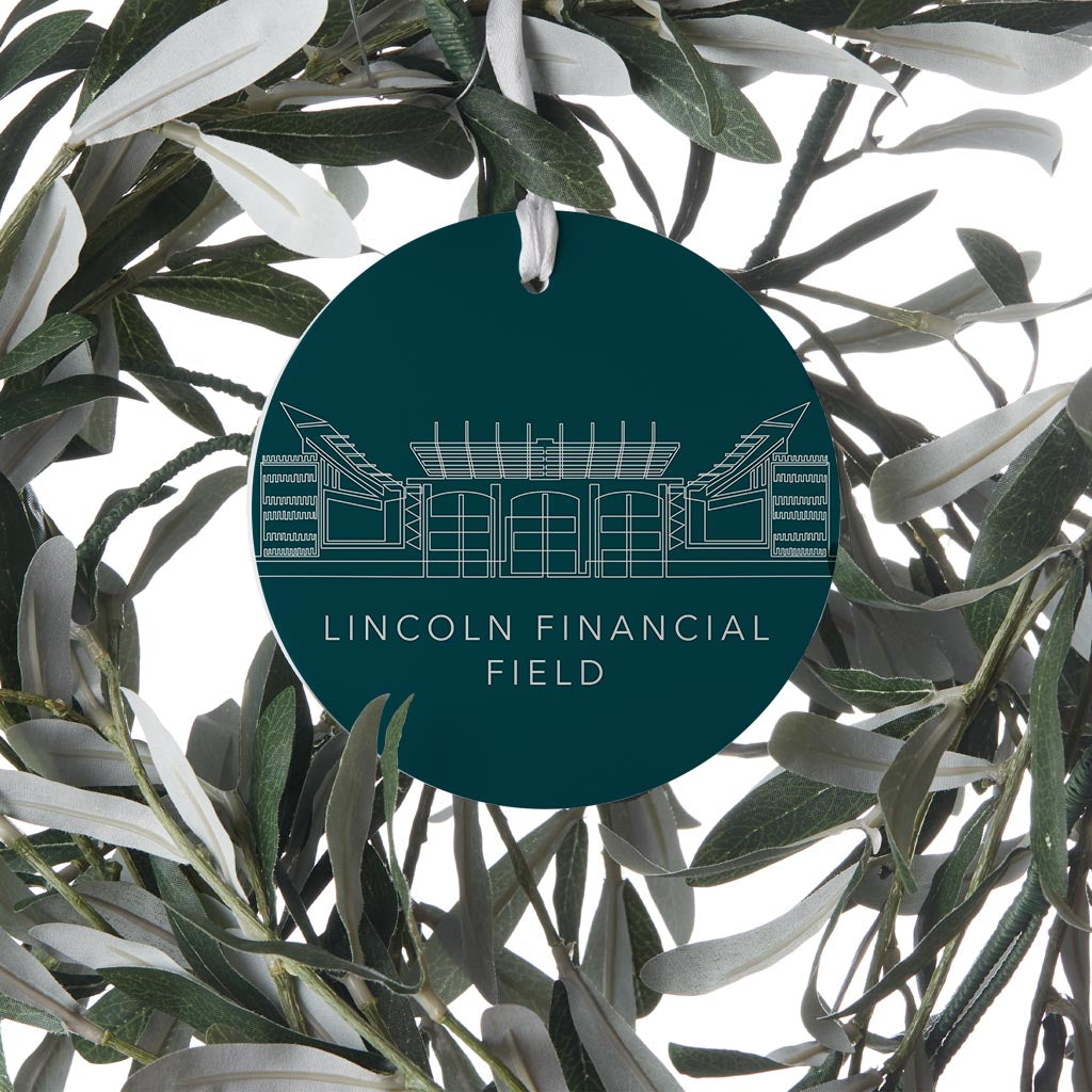 Modern Minimalist Pennsylvania Lincoln Field Line Drawing | Wood Ornament | Eaches | Min 6