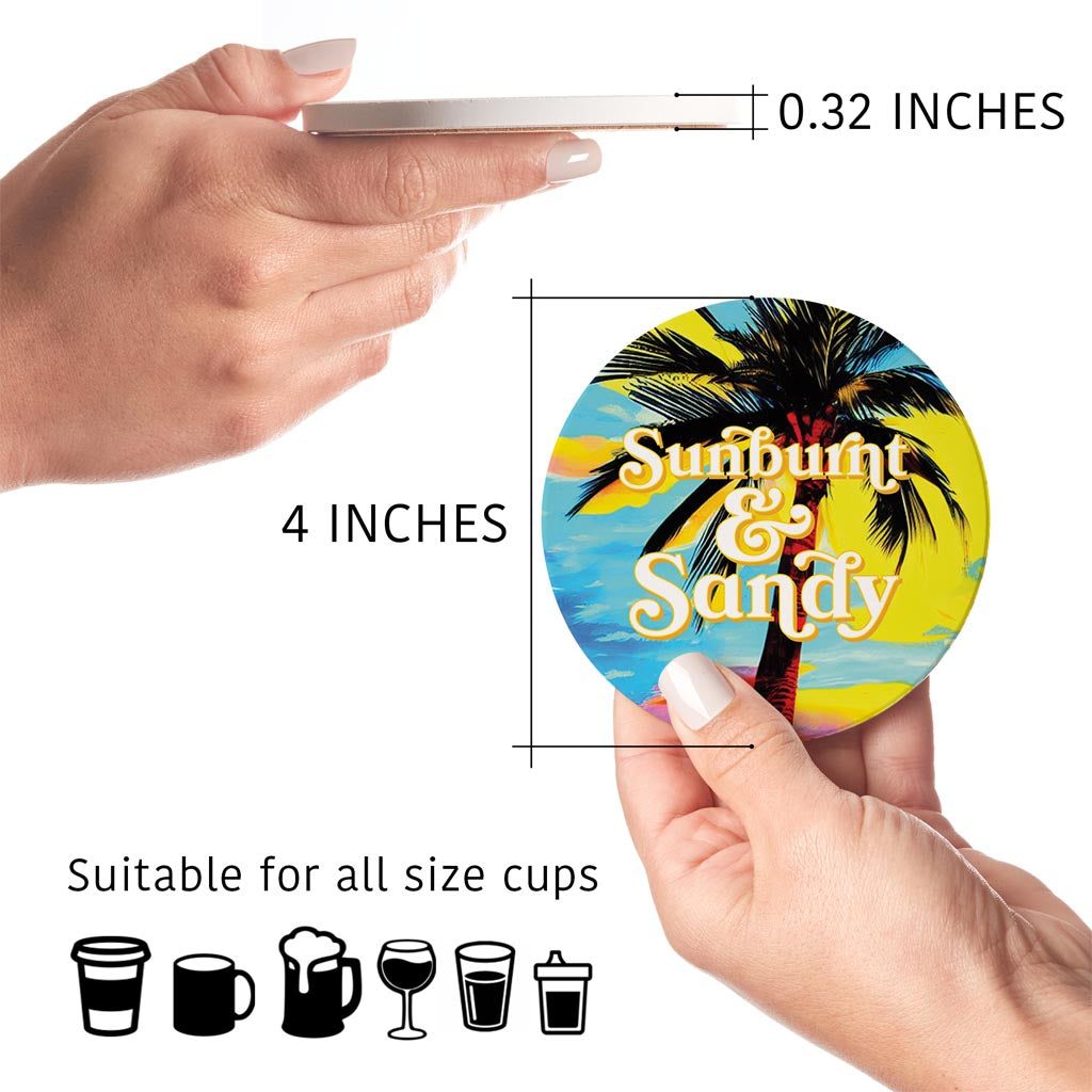 Sunburnt Sandy | Absorbent Coasters | Set of 4 | Min 2